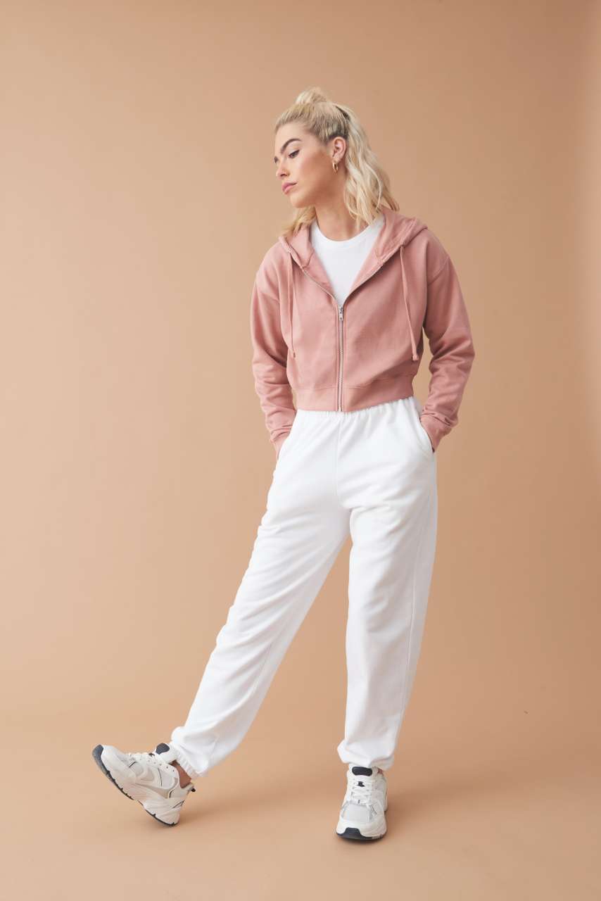 AWDis Damen Hoodie bauchfrei mit RV Bedrucken Lassen