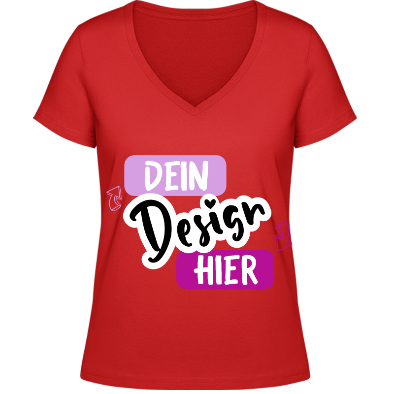 Damen TShirt Bedrucken mit VAusschnitt B&C Inspire