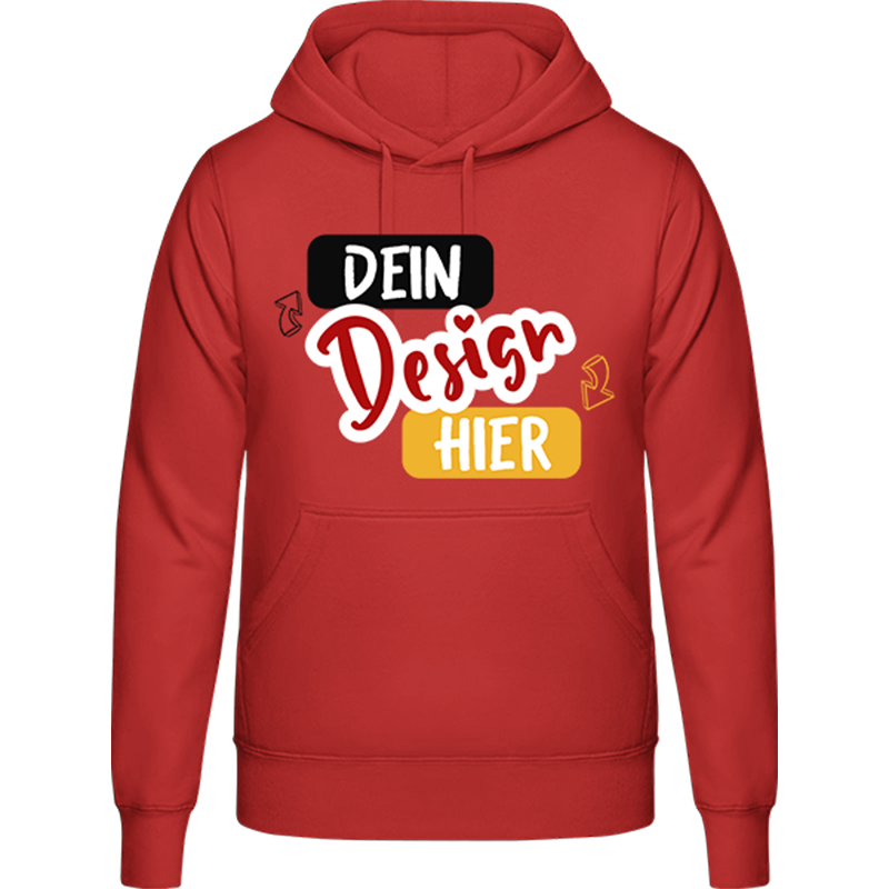 Bedruckter Hoodie mit Vordertasche Marke Gildan - tshirtbedrucken.de
