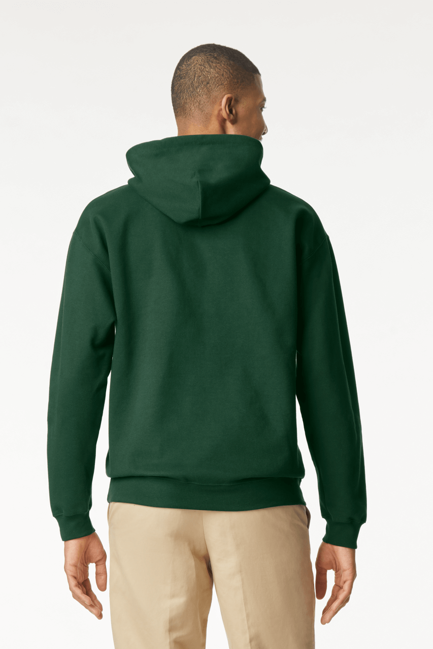 Bedruckter Hoodie mit Vordertasche Marke Gildan