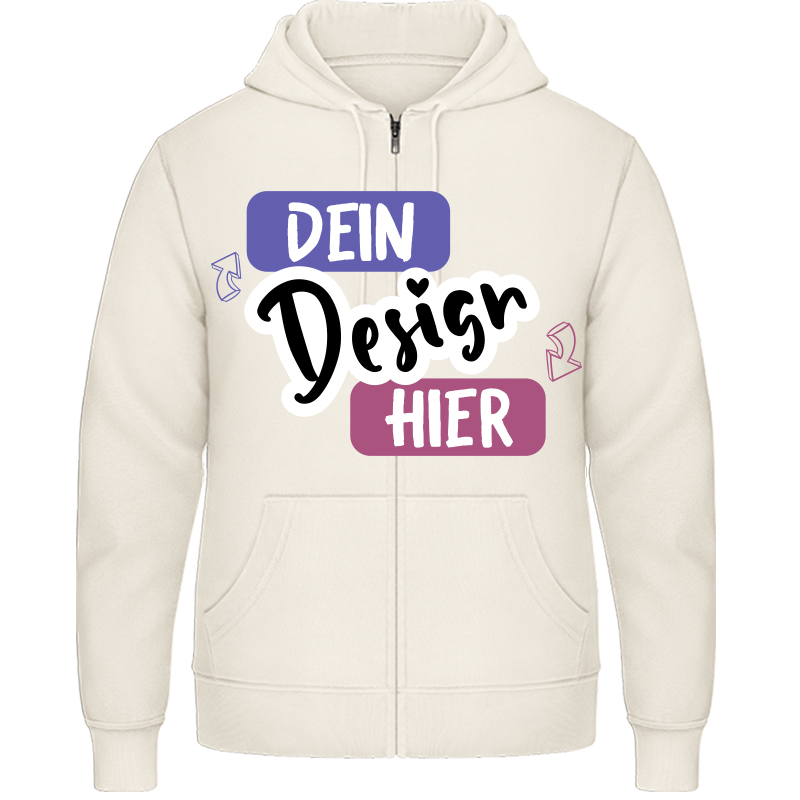 Herren Hoodie Druck - mit Reißverschluss und Taschen - tshirtbedrucken.de