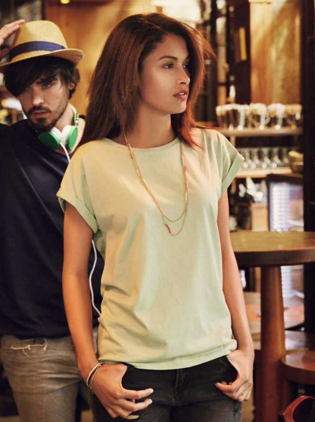 James & Nicholson bedrucktes Damen-T-Shirt aus Bio-Baumwolle