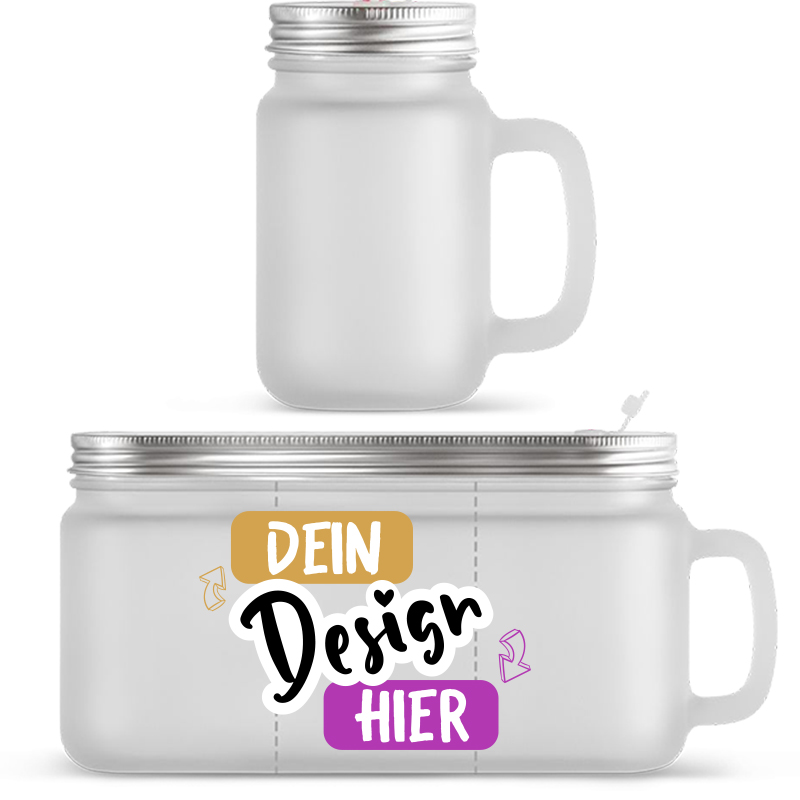 Milchglasbecher mit Ohr Bedrucken und selbst gestalten - tshirtbedrucken.de