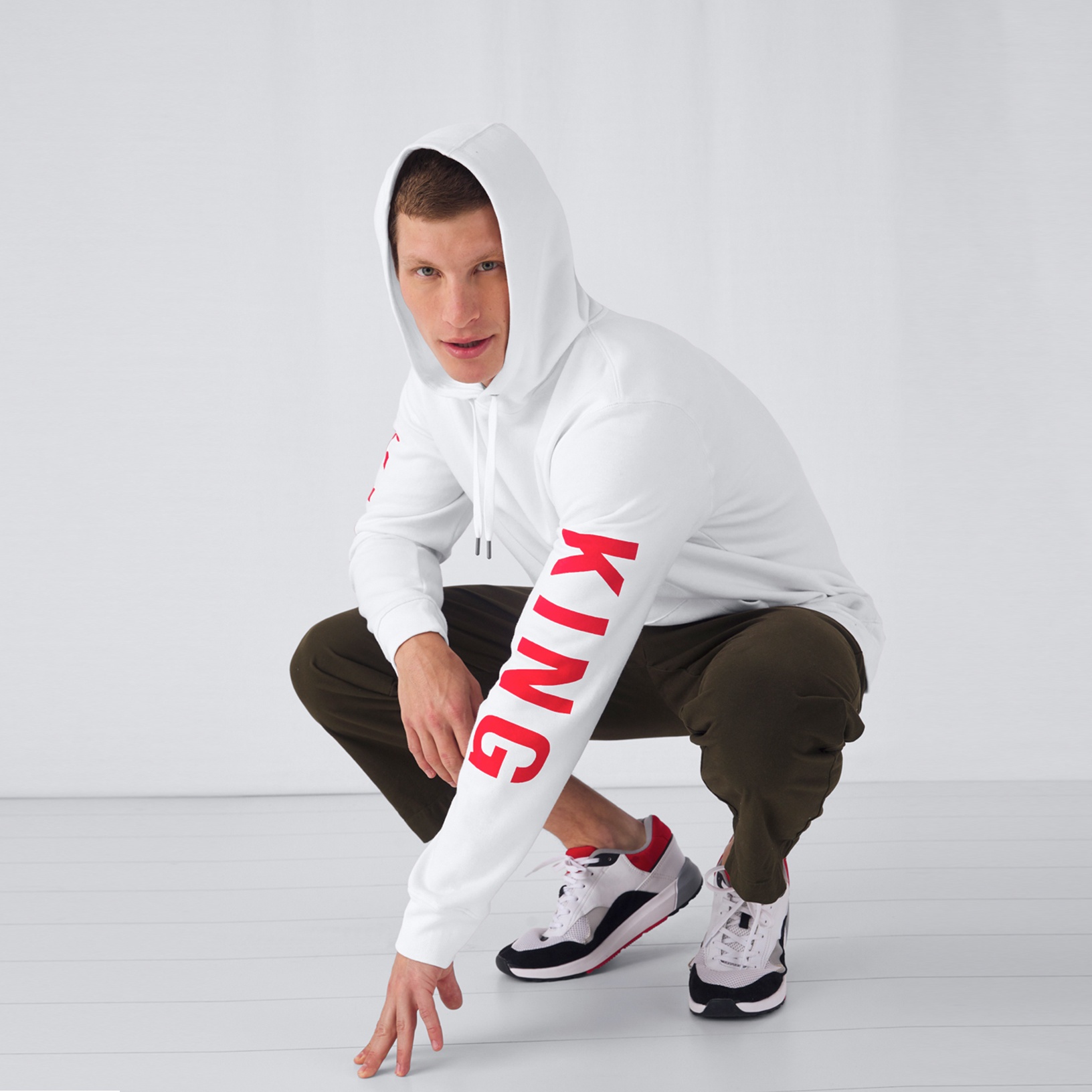 Hoodie selbst Gestalten mit Kapuze B&C KING