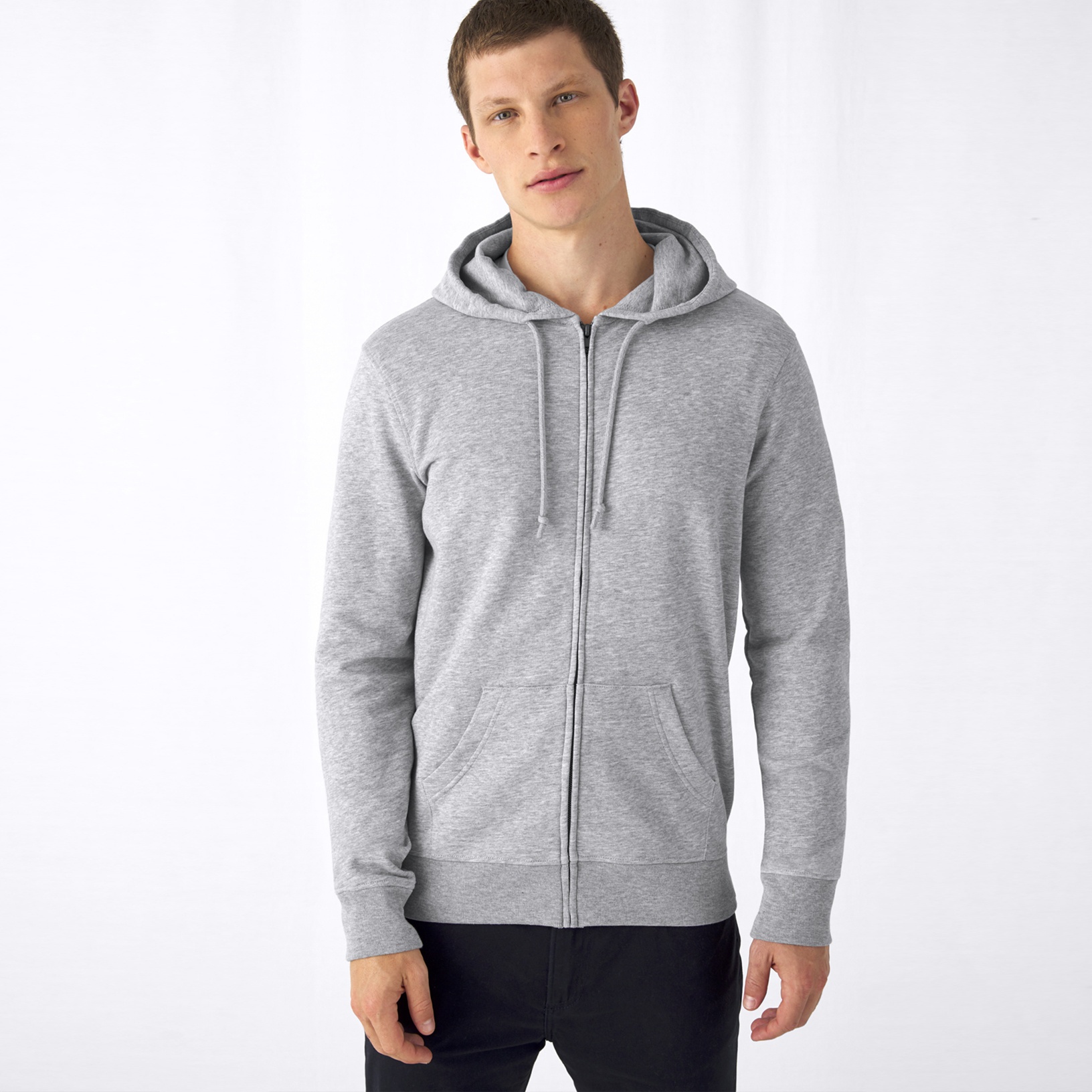 Herren Hoodie Druck - mit Reißverschluss und Taschen