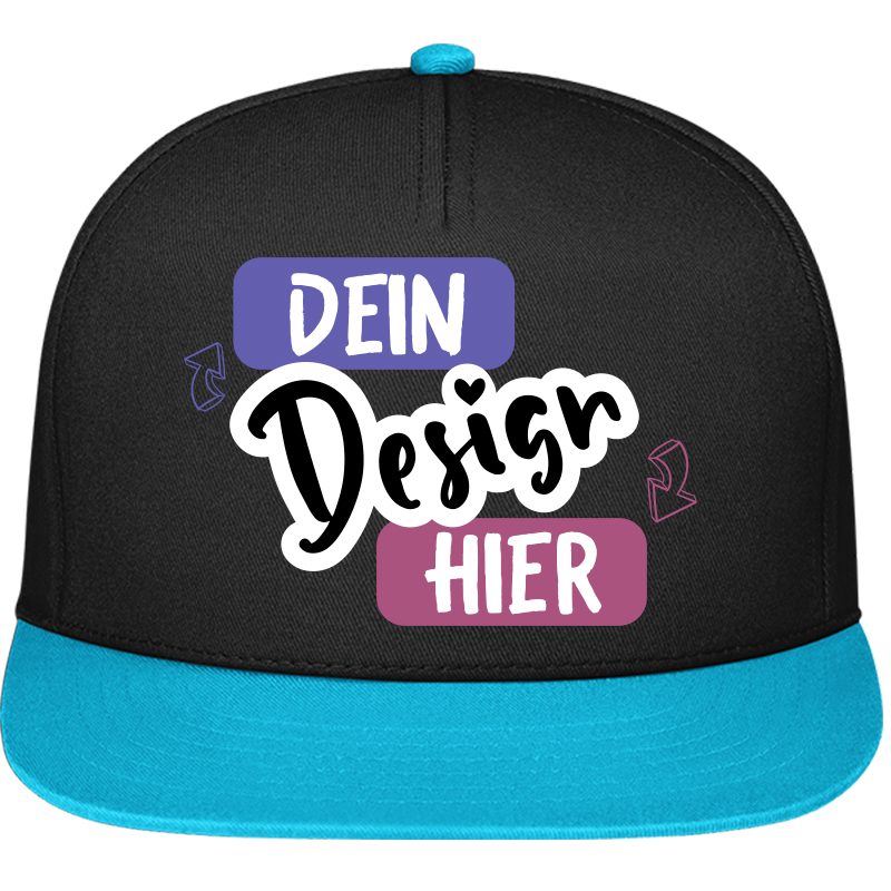Zweifarbige Kappe mit Geradem Schild bedrucken - tshirtbedrucken.de